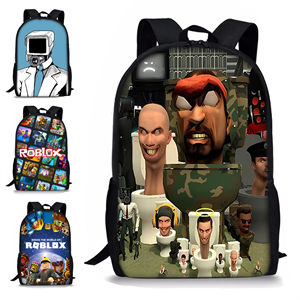 Custom Logo 3D Printing 17" school Backpacks MOQ 10