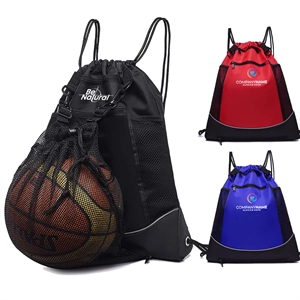 Waterproof Nylon Basketball Mesh Black Backpack Bag For Boys