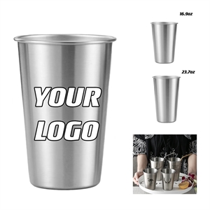 16.9 oz Stainless Steel Pint Cups Unbreakable Drinkware