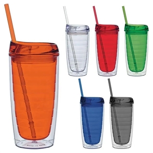 16Oz Double Wall Solid Clear Orbit Acrylic Tumbler