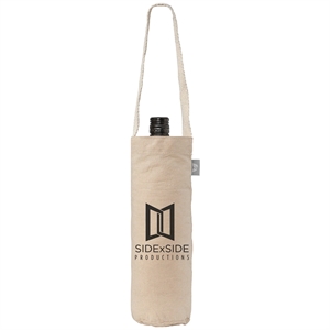 Single-Bottle Wine Tote Bag - 6 oz. Recycled Cotton Blend