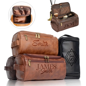 Custom Men Leather Toiletry Bag