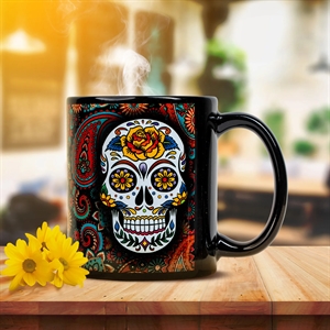 Full Color 11oz  Black Ceramic Mug