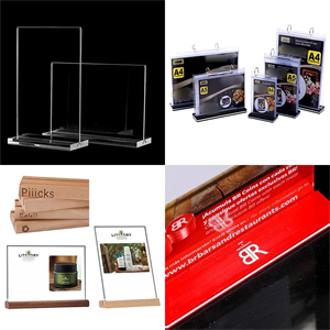 Double Sided Acrylic Sign Plate Table Tent Card Menu Holder