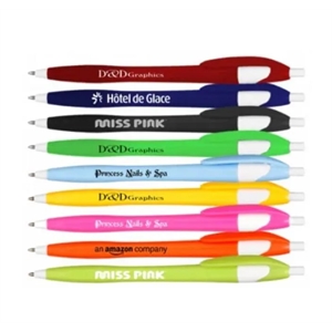 curved Shape Neon Gripper Ballpoint Pen