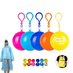 Rain Poncho in Ball Keychain