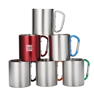 Carabiner Handle Stainless Steel Mug