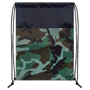Colored Camo Drawstring Tote Bags