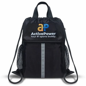 Drawstring Sports Backpack Bags With Bottle Holders