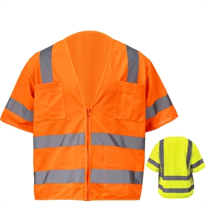 Premium Knitted Hi Vis Class 3 Safety Vest with 4 Pockets