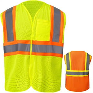 High Viz Class 2 Reflective Tape Safety Hook & Loop Vest