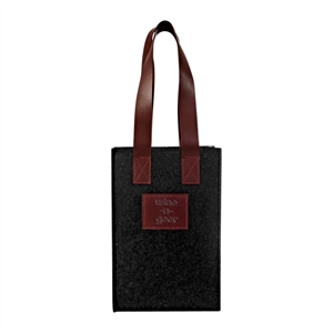 Custom Logo 2-Bottle Felt Wine Tote