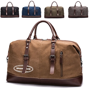 In Stock Travel Canvas Overnight Luggage Duffel Weekend Bag