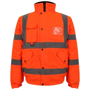 Hi Viz Class 3 Waterproof Reflective Safety Bomber Jacket