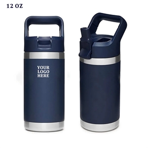 12 OZ Kids Water Bottle with Straw Cap