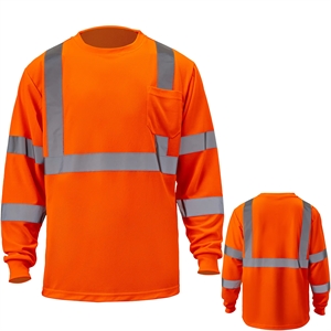 Hi Viz Class 3 170gsm Cotton Knitted Safety Pocket T-Shirt