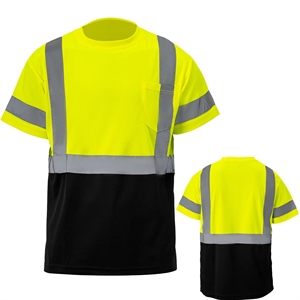 Class 3 Hi Viz Color Block Reflective Safety Pocket T-Shirt