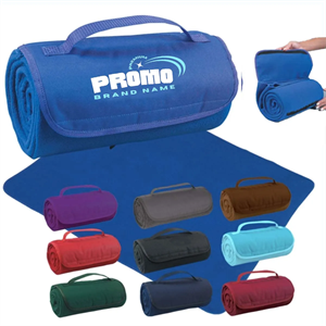 Custom Logo Roll Up Stadium Blanket with Handle