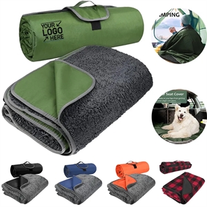 59"x 79" Fleece Outdoors Camping Waterproof Throw Blanket