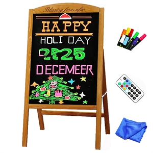 LED Wooden A-Frame Chalkboard Sign