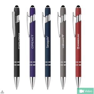 Custom Logo Stylus-4561 Soft Touch Ballpoint Pen