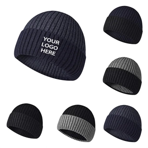 Adult Striped Cuffed Knit Beanies