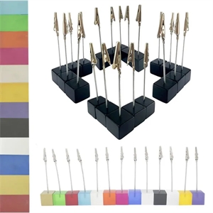 Cube Stand Desk Note Picture Photo Memo Card Clip Holder