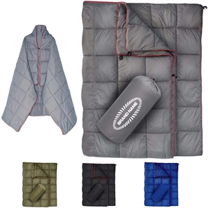 Custom Logo Branded Puffy Waterproof  Camping Wearable Packable Blanket