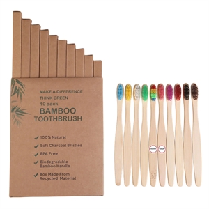 Natural Bamboo Toothbrushes(10pcs in a set)