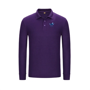 Custom Logo Custom Long Sleeve Stretch Tech Polo Shirt