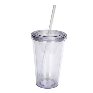 16Oz Classic Transparent Insulated Double Wall Tumbler Cup