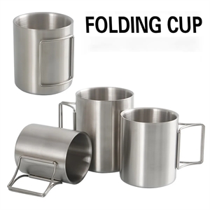 Stainless Steel Outdoors Camping Cup Foldable Handles