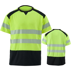 Hi Vis Class 3 Color Block Safety T-Shirt w/ Segmented Tape