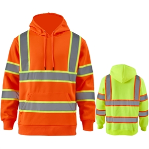 Hi Viz Class 3 Two Tone Reflective Tape Safety Hoodie