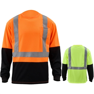 Hi Vis Class 2 Reflective Color Block Safety Pocket T-Shirt