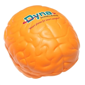 Custom Logo PU squeeze foam white brain shaped stress ball
