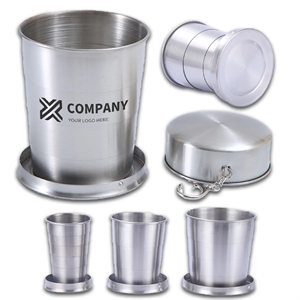 Outdoor Travel Stainless Steel Collapsible Cup  Keychain