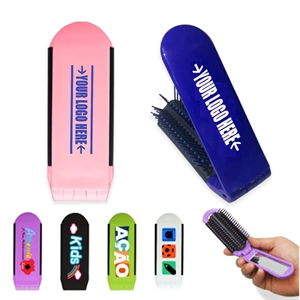 Custom Logo Colorful Portable Folding with Mirror Hair Comb