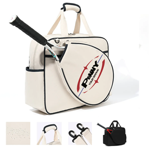 Wipeable Tennis Racket Shoulder Pickleball Gym Tote Bag