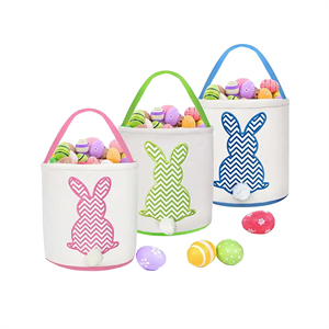 Custom Logo Custom Easter Eggs Bunny Baskets Tote Bags For Kids Gift