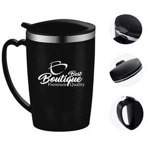 Stainless Steel Insulated Eggshell Mug with Handle and Lid