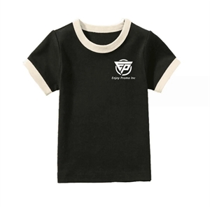 Boys and Girls Solid Color Printed Short-Sleeved Tops