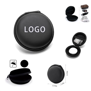 Portable Round Headphone Storage Box