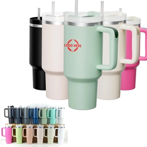 30 OZ Insulated Tumbler with Handle & Straw Lid