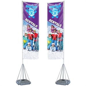 Mondo Flagpole 17ft Stand & Banner -- Double-Sided