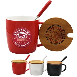 Customizable Wood Coffee Cup With Engraved Bamboo Lid