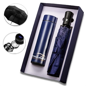 2 In 1 High Quality Umbrella And Thermos Business Gift Set