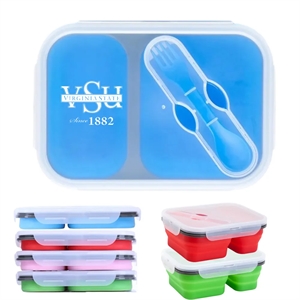 2 Compartments Collapsible Bento Box BPA Free