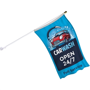 Banner Kit with 3' x 5' Flag and White Bracket