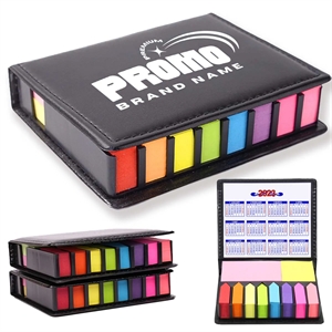 Deluxe PU Leather Self-Stick Pads Memo Note Organizer